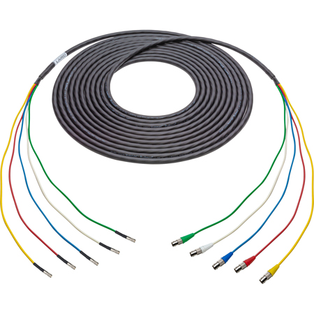Get larger image of Laird 12G-SDI/4K 5-Channel Mini-RG59 Belden 4855RX5 DIN 1.0/2.3 to BNC Female Snake Cable - 3 Foot