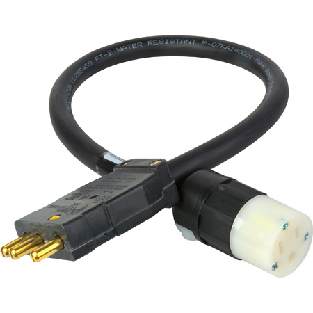Get larger image of Laird BATE-HUB2 3-Prong 12/3 15-Amp AC Female to Male Stage Pin Connector Adapter Cable - 2 Foot
