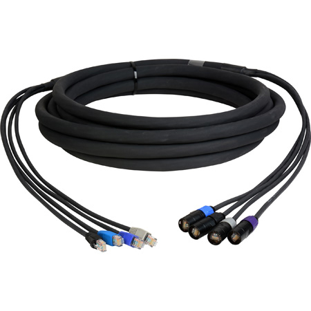 Get larger image of Laird CES-RJ45EC8-6 4-Channel Belden 1304A4 CAT5e Tactical Ethernet Snake Cable RJ45 to Neutrik etherCON - 6 Foot
