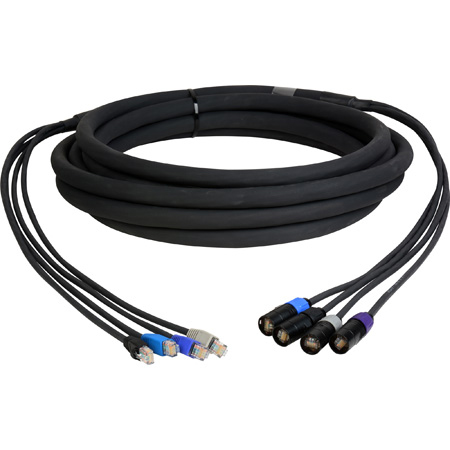 Get larger image of Laird 4-Channel Belden 1304A4 CAT5e Tactical Ethernet Snake Cable RJ45 to Neutrik etherCON - 6 Foot
