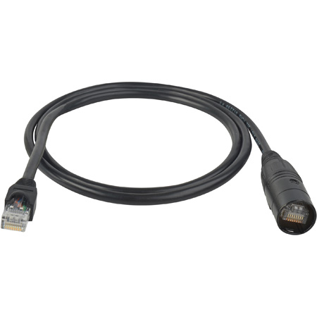 Get larger image of Laird EC8-RJ45-18IN CAT5e Tactical Ethernet Cable Neutrik etherCON RJ45 to RJ45 - 1.5 Foot Black