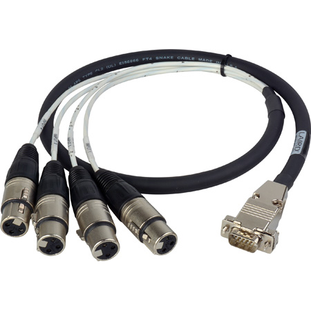 Get larger image of Laird ED-BE-4XF-003 Premium HD15 to XLR Female Analog Audio I/O Breakout Cable for Ensemble Designs BrightEye 23/25
