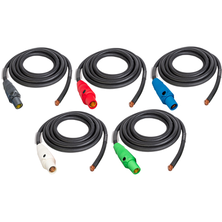 Get larger image of Laird 2/0 AWG 300 Amp 16 Series Cam-Lok Flexible Feeder Cable Female to Blunt Kit - Black-Blue-Red-Green-White - 10 Foot