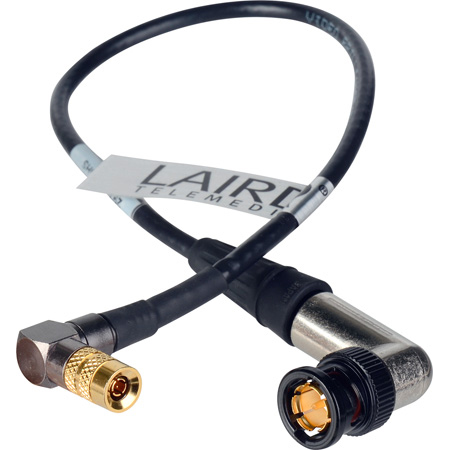 Get larger image of Laird RD1-DINABRA-1 3G-SDI Right Angle DIN 1.0/2.3 to Right Angle BNC Video Adapter Cable - 1 Foot Black