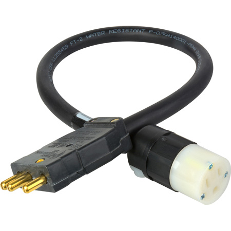 Get larger image of Laird 3-Prong 12/3 15-Amp AC Female to Male Stage Pin Connector Adapter Cable - 2 Foot