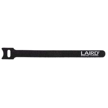 Get larger image of Laird LDC-HKNLP Hook and Loop Cable Wrap 12mm x 180mm Black with White Logo - 10 Pack